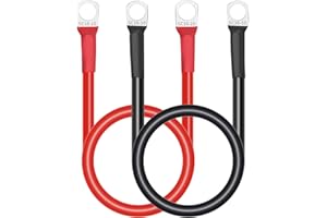 ‎NETONDA NETONDA 2 Stück Batteriekabel,50cm 16mm² 5AWG Auto Batteriekabel mit Ringklemmen Kupferdraht,12V Motorrad Batterie Kabel Mit 2 Ösen, 1 Paar Massekabel für Autos LKW Motorrad