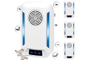 DOBWGXZ 4 Pack Ultrasonic Pest Repeller, Powerful Mice Repellent, Insect Repellent Plug In, Effective Pest Control for Rat, Spider, Cockroach, Rodent Etc, Safe for Humans and Pets