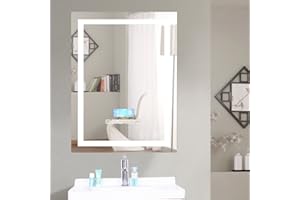 DETONTSAI POPSPARK Espejo de baño LED con Sensor de Movimiento, con Bluetooth, Iluminado Regulable, Espejo de Maquillaje montado en la Pared, antivaho IP67 Impermeable Vertical y Horizontal,60 * 80cm