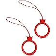 ONCRO® Pack of 2 Red Crown shape lucky charm Keychain Silicone Finger Ring Lanyard for Mobile Phones Hanging thread Strap Anti-Slip ideal for Cameras keys pen drive electronics accessories