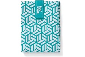 Roll'eat - Bolsa Merienda Reutilizable | Convertible en Mantel | Libre de BPA | Anti Manchas e Impermeable | Porta Bocadillos Ecológico, Color Verde, 17x13 cms, Textura