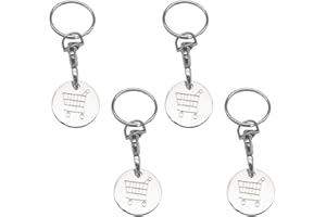 BNOYONERAS Gettone Carrello Spesa, Chiave per Carrello Della Spesa, Portachiavi per Carrello Della Spesa, Gettoni per Carrello Spesa, Gettone Carrello, 4Pezzi Sgancia I Carrelli Senza Bisogno di Monete o Gettoni