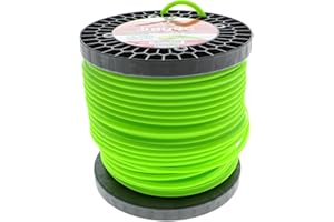 BURG Filo per Decespugliatore Professionale, Sezione Quadrata, 6,0 mm x 55 m, Verde o Arancione Fluorescente o Nera