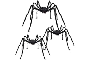 CHBOP 3 groß 150cm 120cm 120cm Gruselige Spinnen Set Halloween Spinnen Riesenspinne Halloween Horror Deko schwarz