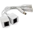 AKORD® POE Passive Power Over Ethernet Adapter Injector Extractor Kit CAT5 (Injector and extractor both included) (White)