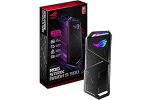 ASUS ROG Strix Arion S500 SSD Portatile, USB-C 3.2 Gen 2, Capacità 500 GB, NVMe SSD, Crittografia a 256 bit, NTI Backup Now EZ Software, Aura Sync, Nero