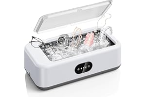 DIDATOOL Ultrasonic Cleaner, 49KHz Ultrasonic Cleaner Machine for Jewelry, Eyeglasses, Rings, Watch Strap, Dentures- Dual Cleaning Modes, 304 Stainless Steel Tank
