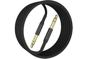 Itramax 6,35 mm TRS Gitarrenkabel 6M,1/4" Stecker Stereo Instrumentenkabel,klinkenkabel Professionelles Lärmschutz für E-Gitarre,Bass,Mixer,Monitorverstärker,Lautsprecher,Tastaturen,Verstärker,Amp