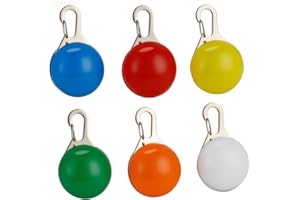 Jiyeo 6 Pack LED Dog Collar Light,Clip-On LED Pet Safety Light Up Dog Collars Tag with 3 Flashing Modes for Night Walking Running Camping Waterproof CR2032 Batteries Included for Keychain decoration