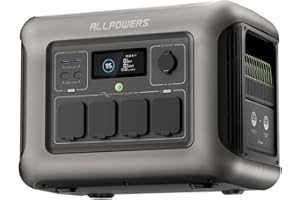 ALLPOWERS Centrale Elettrica Portatile 1152Wh 1800W R1500 LiFePO4 Batteria Backup, Espandibile 1152Wh a 4608Wh, 43dB UPS Generatore Solare per Campeggio, Festa, Emergenza, Uso Casa, 0-80% in 40 Min