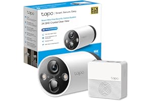 TP-Link Tapo C420S1 Telecamera WiFi Esterno QHD 2K, Batteria Senza Fili, Allarme con Rilevamento del Movimento, IP65, 2 Vie Audio, Nessun Cablaggio, Visione Notturna a Colori, Telecamere e Tapo Hub