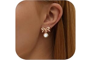 Kakonia Boucle D'oreille Clip,Perles Clips Oreilles Non Percées Argent Or Faux Piercing Hypoallergénique Cz Boucles Oreilles Clip Acier Inoxydable Boucle D Oreille Clips Femme Pendantes