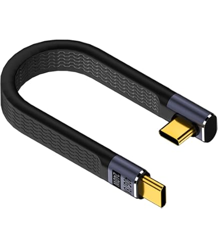 Cavo USB-C 240W PD Con Supporto Integrato E Connettore Angolato 90°, Design Pieghevole, Treccia In Nylon, 1.5m, Per Uso A Mani Libere, Nero