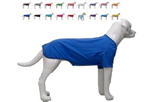 Lovelonglong Hund T-Shirt, 100% Baumwolle, Haustier T-Shirt, Hund-Unterhemd T-Shirts Für mittlere und kleine Hunde Blue XL