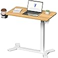 FLEXISPOT Standing Desk Height Adjustable Desk Overbed Desk with Desktop Sit Stand Desk Stable Steel Stand Up Desk(White Frame+Maple Top)