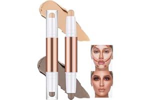 MTUVKGT Barra Corrector, Barra de Contorno en Crema, Barra de Iluminadores Contouring de Dos Puntas Cobertura Completa, Fácil de Mezclar, Barras de Contorno Iluminador Maquillaje (04)