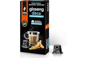 King Cup - 1 Confezione da 10 Capsule di Ginseng Deca da Zuccherare, 10 Capsule 100% Compatibili con Sistema Nespresso di Bevanda al Gusto di Ginseng, Senza Glutine e Senza Lattosio