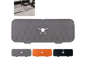 NiCoLa Silikonowa mata do kranu, ochrona przed rozbryzgami zlewu, mata łapająca wodę do kuchni i łazienki ochrona blatu (szara)