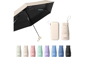 Sykrawki Reise-Regenschirm, Mini Regenschirm, Kleiner UV-Regenschirm, Winddichter Regenschirm Mit Kapselhülle, Tragbarer Taschenschirm Für Männer Und Frauen