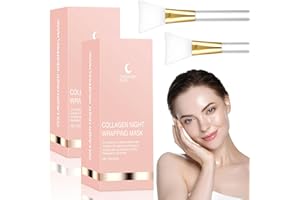 DATO DALLA NATURA Collagen Night Wrapping Mask, 2 Stück Korean Skincare Collagen Gesicht Overnight Peel Off Facial Maske, Kollagen Nacht Wickelmaske Gesichtsmaske, Hydrolyzed Collagen Face Mask für Glowing Skin