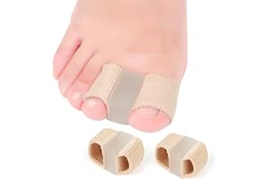 DYKOOK Gel Toe Separators Bunion Corrector with 2 Loops be Made of Elastic Fabric Material 2PCS Toe Corrector for Big Toes,Toe Spacers Suitable for Hallux valgus,Foot Pain,Corns (L)