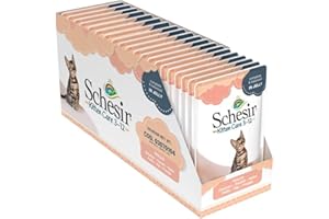 Schesir Cat Jelly Kitten filetto di pollo, cibo umido per gatti in gelatina, 20 sacchetti x 85 g