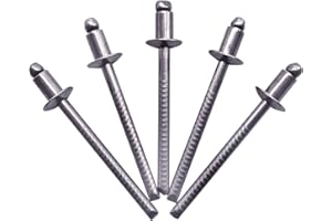 SKIR'CO (50 szt.) Nity do żaluzji ze stali nierdzewnej 4,0 x 6 mm, główka kopułowa, nity pop, DIN 7337, A2 nit, rowkowany trzpień