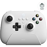 8Bitdo Ultimate Hall Effect 2.4G Controller ve Şarj Dock - Beyaz Windows, Android PC Ipad Uyumlu