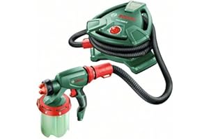 Bosch Pistolet à Peinture PFS 5000 E (2 Godets de 1000 ML, buse pour Peinture Murale (Blanche) / lasures (Grise) / Vernis (Noire), Filtre à Peinture, Brosse de Nettoyage, Carton)