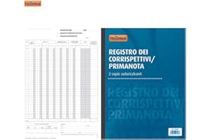 NIKOFFICE Registro Dei Corrispettivi Prima Nota 2 Copie Autoricalcanti A4 Cancelleria NickOffice