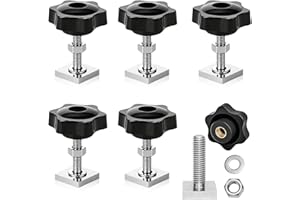 UESDU Lot de 6 vis à rainure en T M8 en acier inoxydable Thule de fixation pour coffre de toit Compatible avec barres de toit, barres de toit, porte-vélos et rails