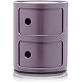 Kartell Componibili Contenitore 2 Elementi, Base Tonda, ABS, Viola, 32 x 32 x 40 cm