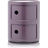 Kartell Componibili Contenitore 2 Elementi, Base Tonda, ABS, Viola, 32 x 32 x 40 cm