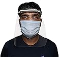 ORILEY ORFSN09 175 Micron Disposable Face Shield with Adjustable Elastic Strap Anti-Splash Single Use Protective Facial Cover Transparent Full Face Visor with Eye & Head Protection (10 PCS)