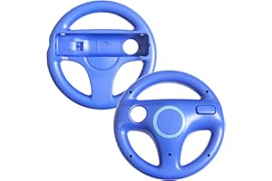 TheMax { 2 Pack ) Wheel Steering wii Controller Design Stand Mario Kart Racing Game Steering Wheel Stand For Wii Game Controller (Dark Blue x2)