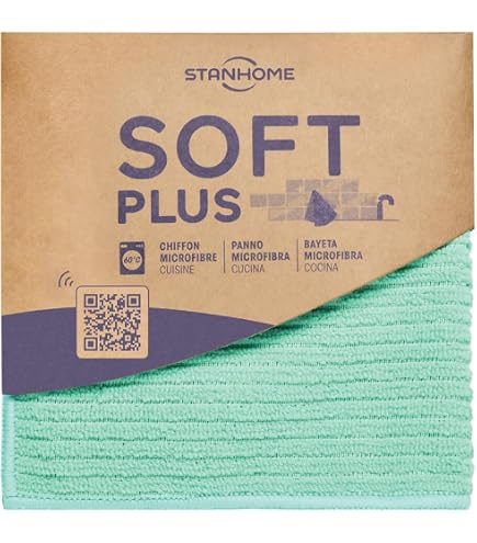 STANHOME Doppel-Face Badezimmer-Schwamm – Mikrofaser & Abrasive Seite | Wiederverwendbar, Antibakteriell
