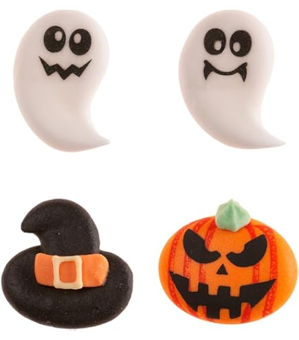 Toppers Halloween Pour Gâteaux PME - 24 Pièces - Motifs Vampire, Zombie, Sorcière, Loup-garou - Prêts à Poser Sur Cupcakes Et Gâteaux