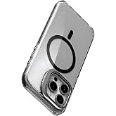Minesk iPhone 14 Pro Max i&ccedil;in Magsafe ile Uyumlu Luxo Serisi Y&uuml;ksek Kalite Kılıf Ultra Şeffaf G&ouml;r&uuml;n&uuml;m Ve Standlı Ergonomik Ta