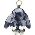 Xsclpomddy Bunny Keychain Soft Cute Faux Rabbit Fur Fluffy Keyring Leopard for Car Handbag