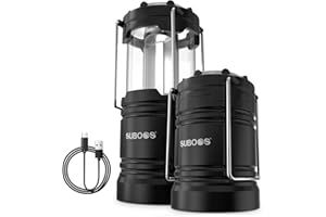 SUBOOS Suboo Faroles de camping recargables, lámpara solar y pilas, base magnética, gancho para tienda, accesorios de campamento portátiles para emergencias