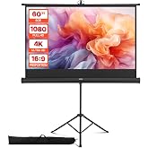 VEVOR Projector Screen with Stand, 60 Inch Portable and Anti-Wrinkle Projection Screen with Tripod and Carry Bag, 160&deg; Wide A
