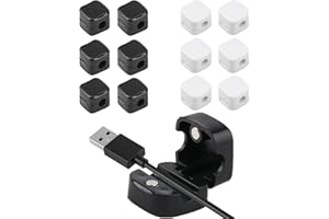 QIXINGYL Lot de 12 Supports de câbles Autocollants - Organisateur de câbles magnétique et Autocollant - Gestion des câbles de Charge - HDMI USB - Organisateur de câbles de données avec Aimant