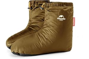 WINDHIKE Naturehike Ultralight Winter Goose Down Booties, Camping Warm & Cozy Down Sleeping Socks for Men & Women, Down Filled Slipper Boots with Storage Bag