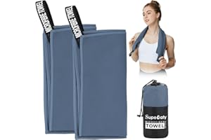 2 Pack Quick Drying Gym Towel 40x80CM Soft Microfiber Lightweight Sport Sweat Towel Perfect Travel Camping Towel Super Absorbent Ultra Compact for Gym Sport Yoga Backpacking Beach Swimming, Navy Blue