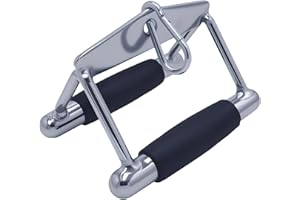 qibylift LAT Barre de traction pour triceps de luxe avec double poignée en D, barre rotative droite en forme de V pour entraînement de poids, accessoires de machine à câble