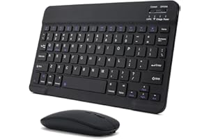 ZHSDUEWN Wireless Keyboard and Mouse Set, 10'' Ultra Slim Bluetooth Keyboard and Mouse, Rechargeable Wireless Mouse and Keyboard Set for IOS, Mac, IPad, Windows and Android 3.0 and above OS