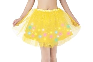 Kefiyis Jupe Tulle Femme LED Tutu Adulte Adolescent Parti Ballet Danse Fancy Dress Halloween Costume