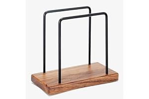 YITOBICI Servilletero con base de madera, metal (rectangular), madera, para restaurantes, cafés y más
