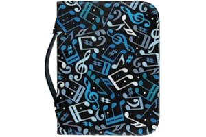 Garronmavis Musical Notes Painting Bible Cover for Men Women, Artistic Music Score Bible Case, Song Staffs Bible Book Covers - M
