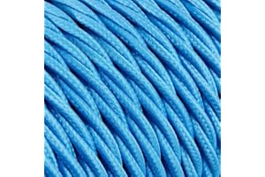 LND Câble Textile Torsadé Bleu 2x0.75mm² - Fil Electrique Tissu
